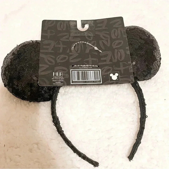 Disney Minnie Mouse Ears Headband with Silver Bow - Picture 3 of 3